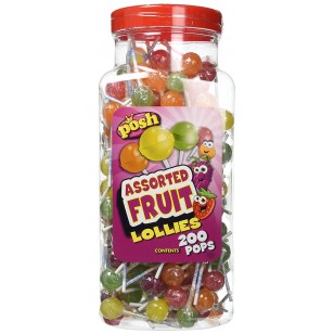 POSH Assorted Fruit Lollies 200 pops per jar SUITABLE FOR VEGETARIANS