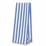 Candy stripe PAPER BAGS BLUE & WHITE sweets bags GIFT, PARTY, SWEETS WEDDING 100 pack