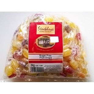 Stockleys SUGAR FREE Fruit Drops Sweets - 1 x 2kg
