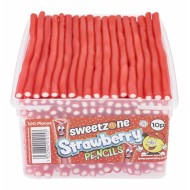 Sweetzone Halal Strawberry Pencils 100 In Tub Hmc