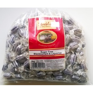 Stockleys SUGAR FREE Blackcurrant & Liquorice Sweets - 1 x 2kg