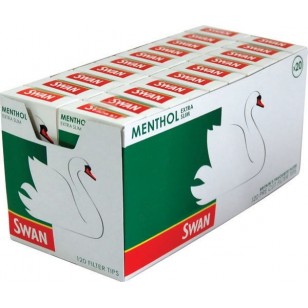 Swan Menthol Extra Slim Pre Cut Cigarette Filter Tips Box Of 20 X 120