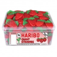 Haribo Giant Strawbs / Strawberries Suitable For Vegetarians