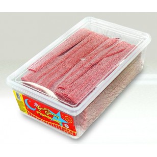 Yummy Gummy Fizzy Strawberry Belts Halal 150 Pieces Full Box