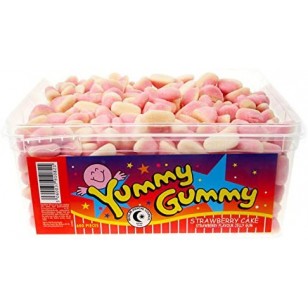 Yummy Gummy Jelly Halal Strawberry Cakes (Tub Of 600)